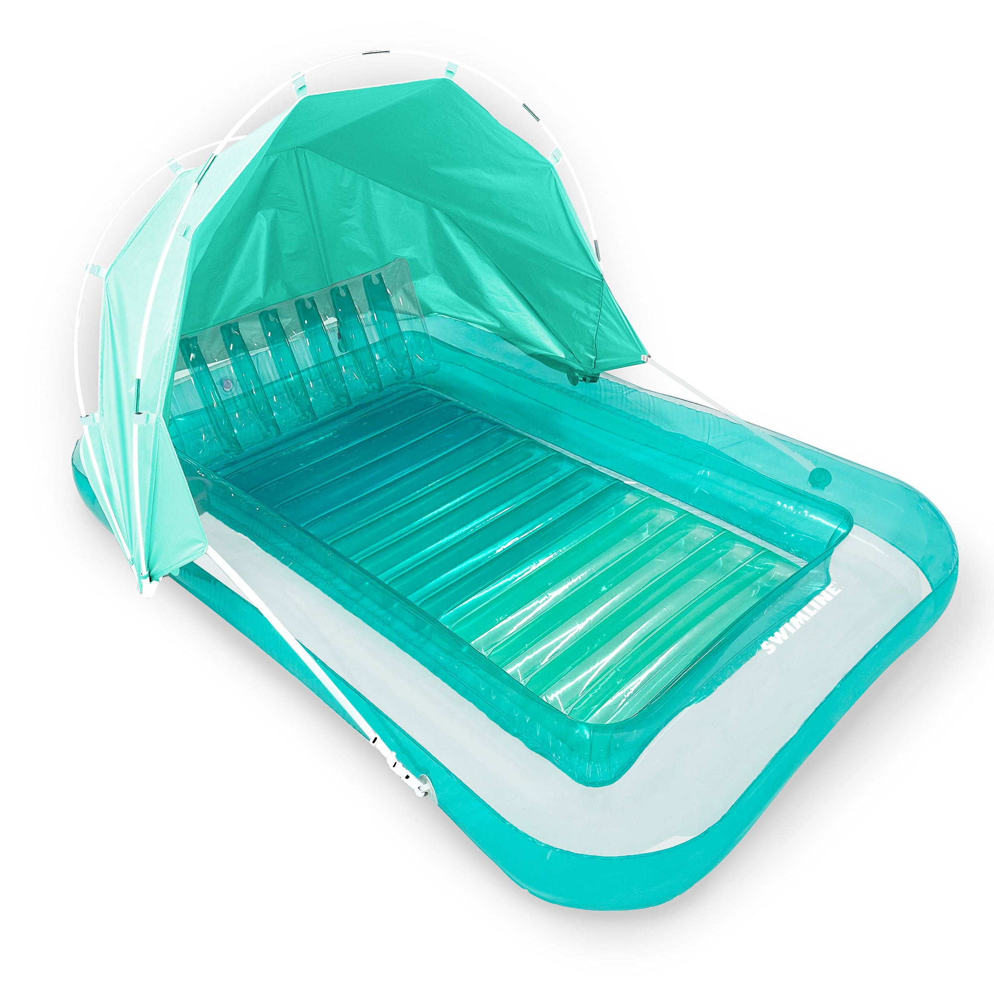 Swimline Original Inflatable Suntan Tub Lounge Float with Shade, Mint (Open Box)