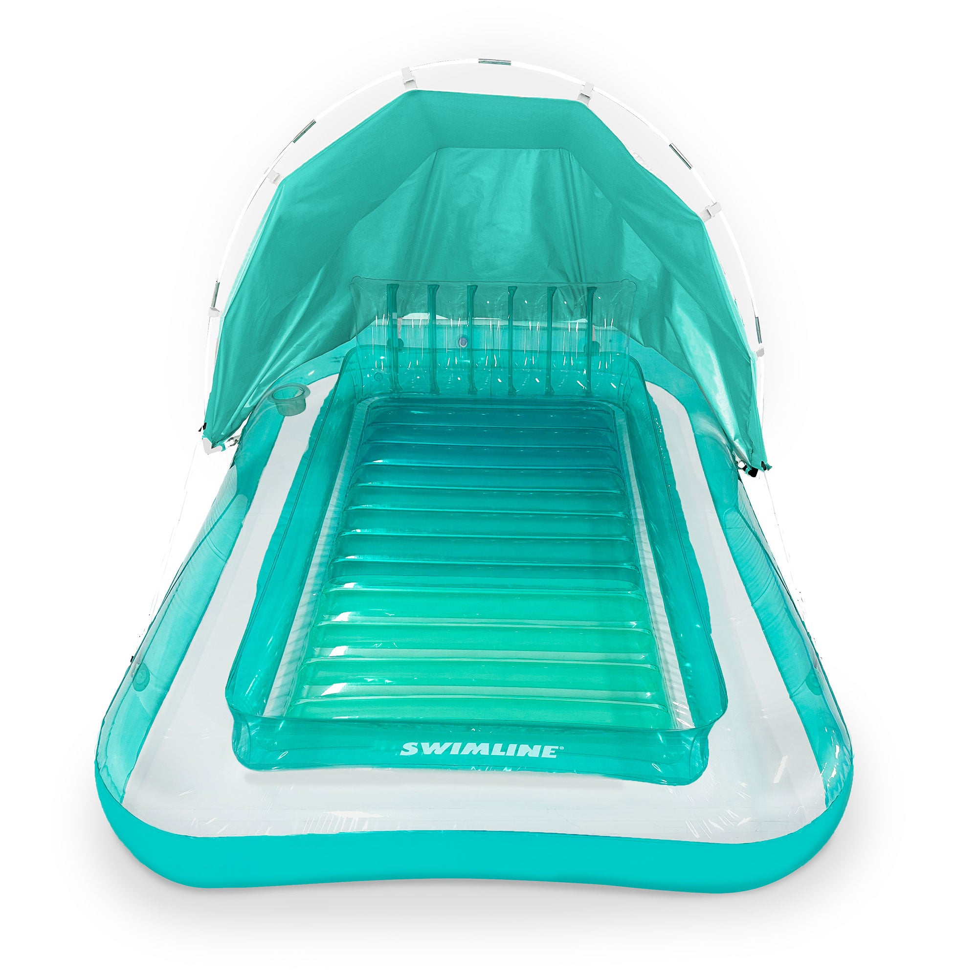 Swimline Original Inflatable Suntan Tub Lounge Float with Shade, Mint (Open Box) - VMInnovations