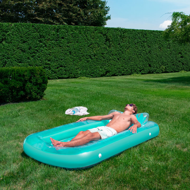 Swimline Original Inflatable Suntan Tub Lounge Float with Shade, Mint (Open Box)