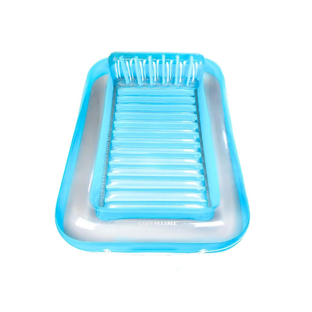 Swimline Original Suntan Tub Relaxing Outdoor Cushioned Water Lounge Float, Blue - VMInnovations