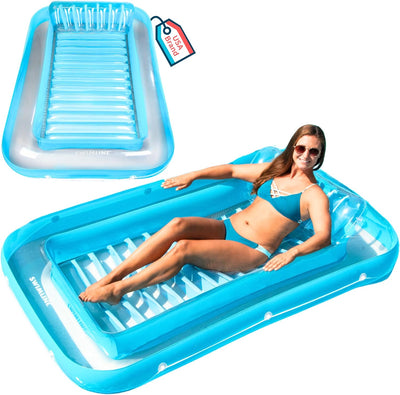 Swimline Original Suntan Tub Relaxing Outdoor Water Lounge Float, Blue(Open Box)