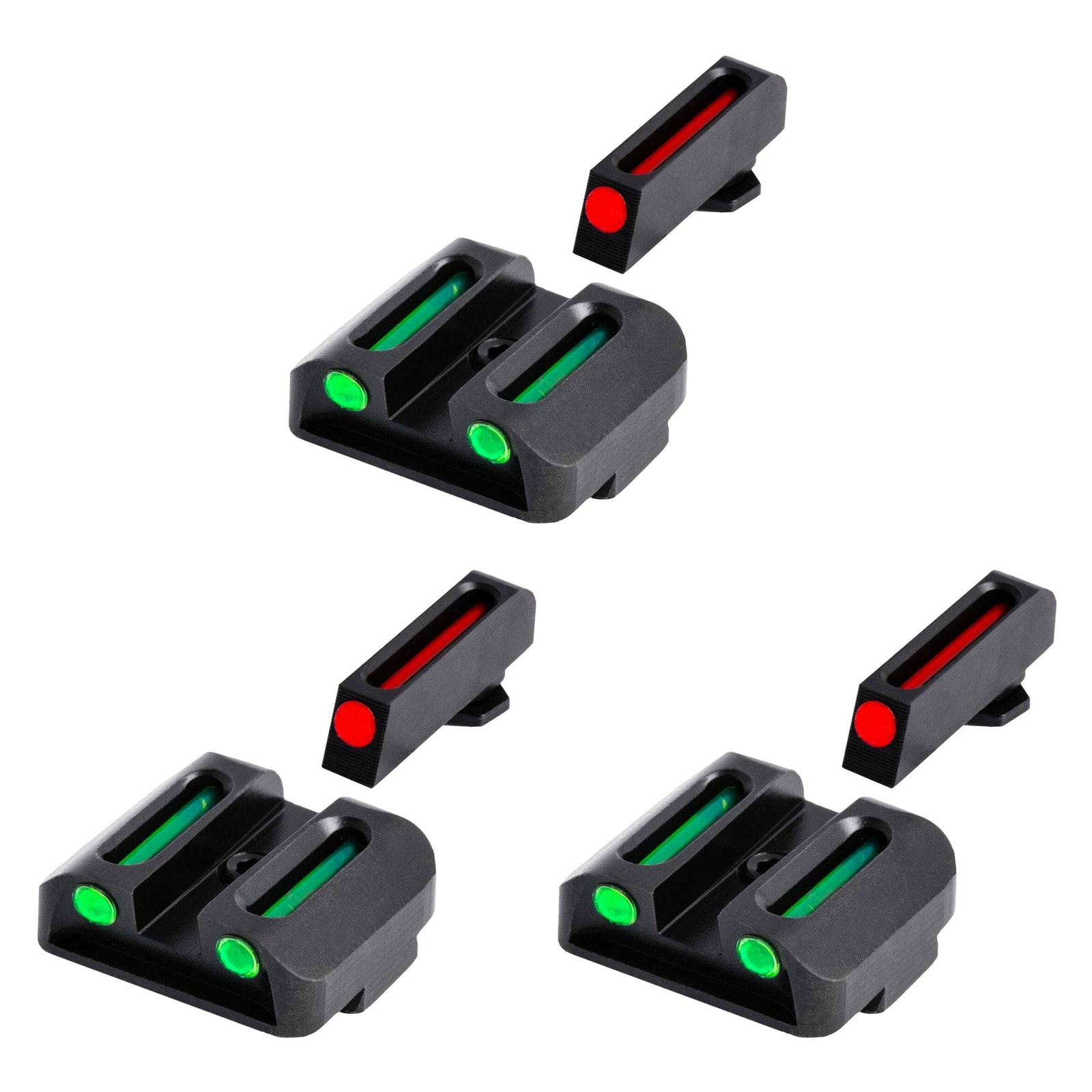 TruGlo TFO Tritium Fiber Optic Gun Sight Set, Fits Glock 17/17L Models (3 Pack) - VMInnovations