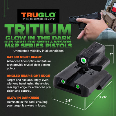TruGlo Tritium Tactical Gun Sight for Smith & Wesson M&P Series Pistols (3 Pack)