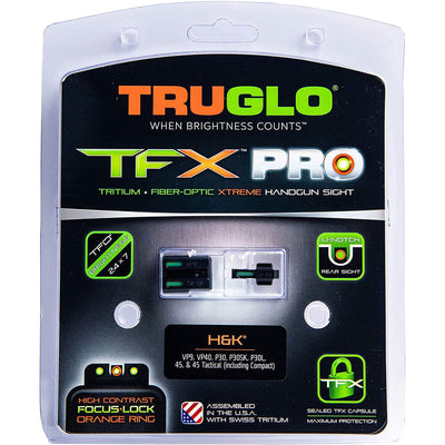 TruGlo Pro TFK Fiber Optic Tritium Handgun Sight Accessory for Outdoor (3 Pack)