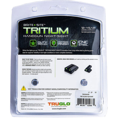 TruGlo Tritium Glow in the Dark Pistol Handgun Sight Set, Glock 42 & 43 (3 Pack)