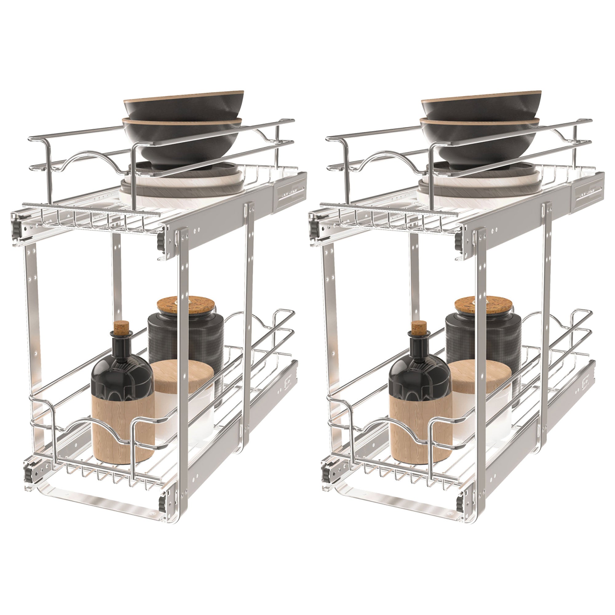 Rev-A-Shelf Cabinet Pull Out Shelf Organizer, 9 x 22 In, 5WB2-0922CR-1, 2-Pack