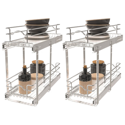 Rev-A-Shelf Cabinet Pull Out Shelf Organizer, 9 x 22 In, 5WB2-0922CR-1, 2-Pack