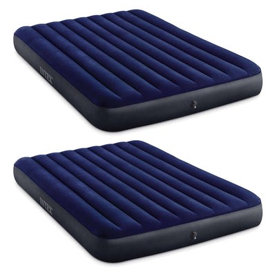 Intex 10 Inch Dura Beam Rectangular Standard Downy Air Mattress, Queen (2 Pack)