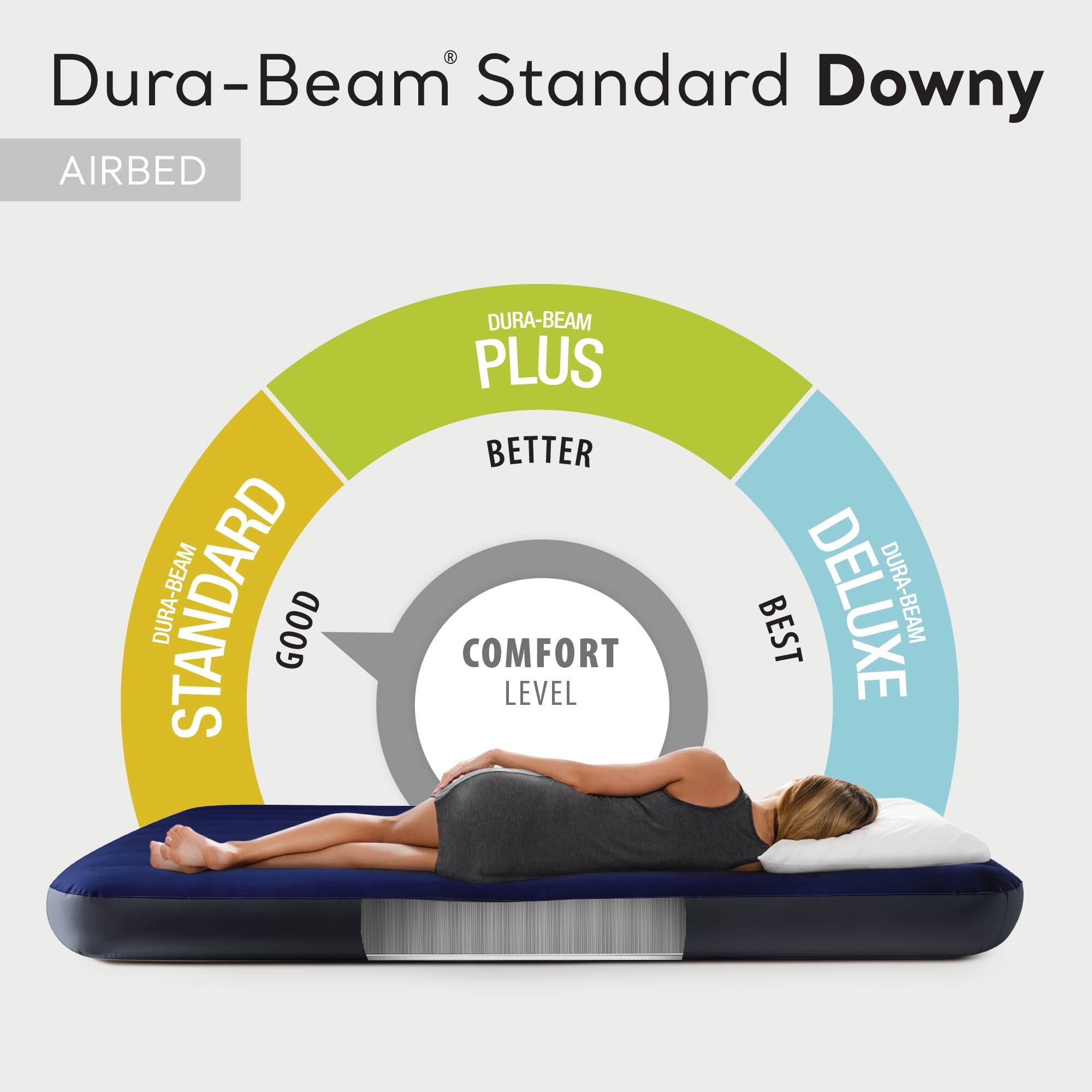 Intex 10 Inch Dura Beam Rectangular Standard Downy Air Mattress, Queen (2 Pack) - VMInnovations