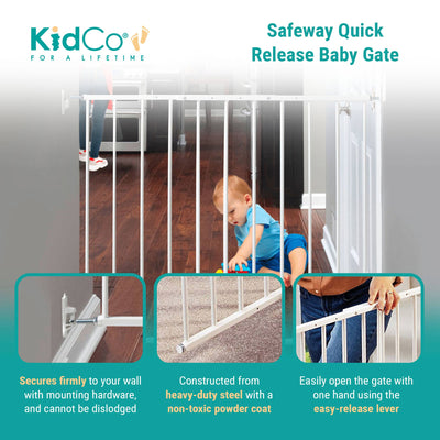 KidCo Safeway Top of Stairs Quick Release Baby Gate for Protection (2 Pack) - VMInnovations