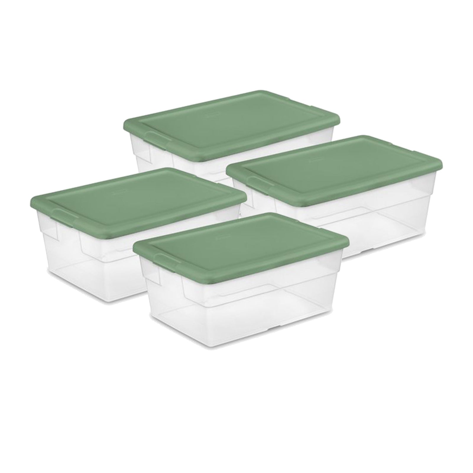 Sterilite 16 Qt Clear Plastic Storage Tote Home Organizer Bins with Lid (4 Pack) - VMInnovations