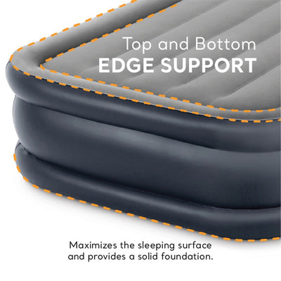 Intex Dura Beam Deluxe Pillow Raised Air Mattress w/ Built In Pump, Twin, 2 Pack - VMInnovations