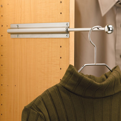 Rev-A-Shelf 6 Inch Metal Closet Valet Clothes Rod, Chrome, CVL-12-CR (2 Pack)