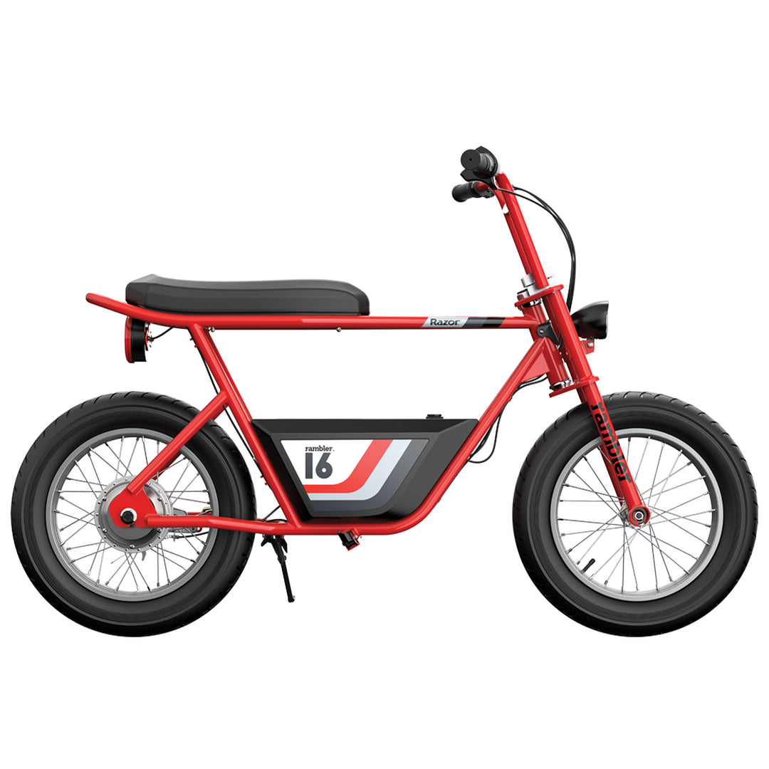 Razor Rambler 16 Electric Retro Minibike with 350W Motor & 36V Battery, Red