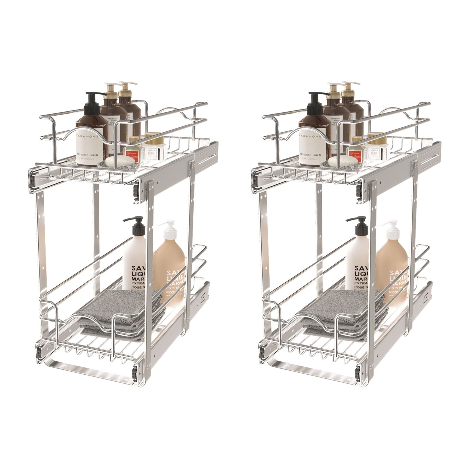 Rev-A-Shelf Kitchen Cabinet Shelf Organizer, 9 by 18 In, 5WB2-0918CR-1 (2 Pack)