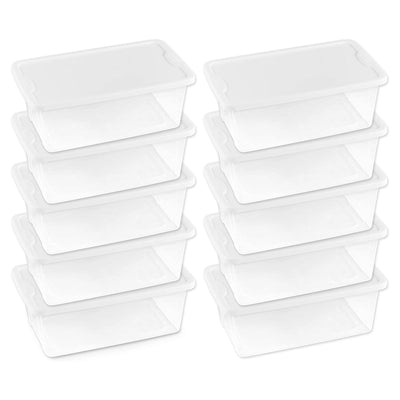 Homz 6 Qt Multipurpose Plastic Storage Containers with Latching Lid (2 Pack)