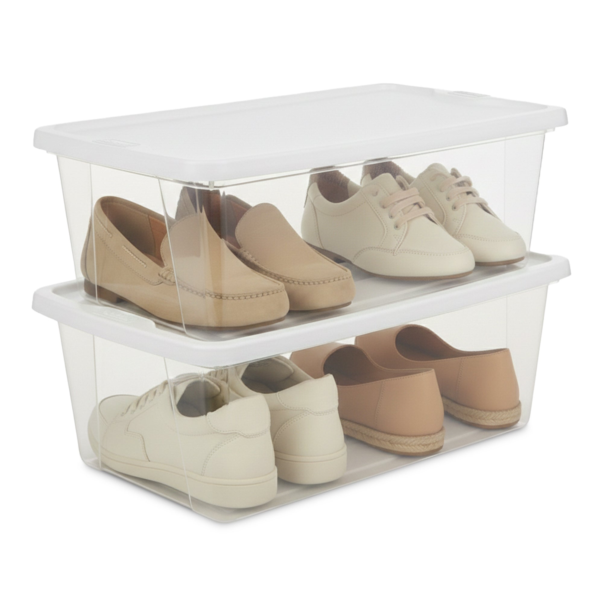 Homz 6 Qt Multipurpose Plastic Storage Containers with Latching Lid (2 Pack)