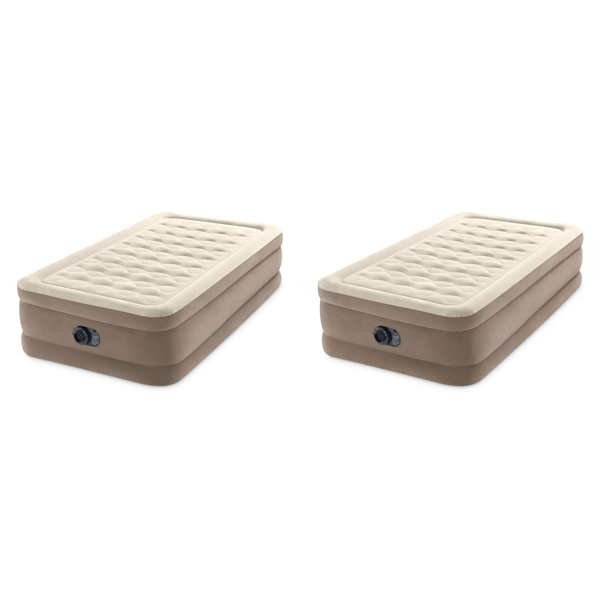 Intex 64427ED Dura-Beam Deluxe Ultra Plush Air Mattress with Pump, Twin, 2 Pack