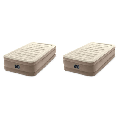 Intex 64427ED Dura-Beam Deluxe Ultra Plush Air Mattress with Pump, Twin, 2 Pack