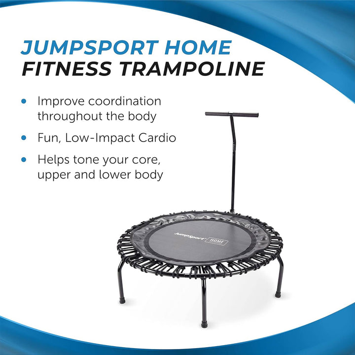 JumpSport Home Fitness Indoor Mini Rebounder Trampoline for Adults, Black (Used)