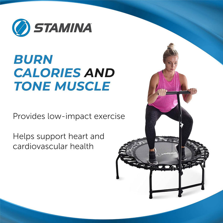 JumpSport Round Home Fitness Indoor Mini Rebounder Trampoline, Black (Open Box) - VMInnovations