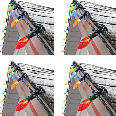 NOMA Quick Clip C9 LED Christmas String Lights, 100 Multicolored Bulbs (4 Pack) - VMInnovations