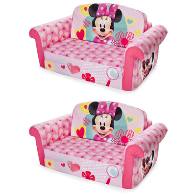Marshmallow Furniture Kids 2 in 1 Foam Compress Sofa Bed, Minnie Mouse (2 Pack) - VMInnovations