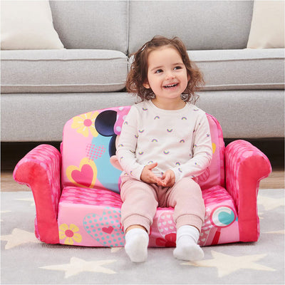 Marshmallow Furniture Kids 2 in 1 Foam Compress Sofa Bed, Minnie Mouse (2 Pack)