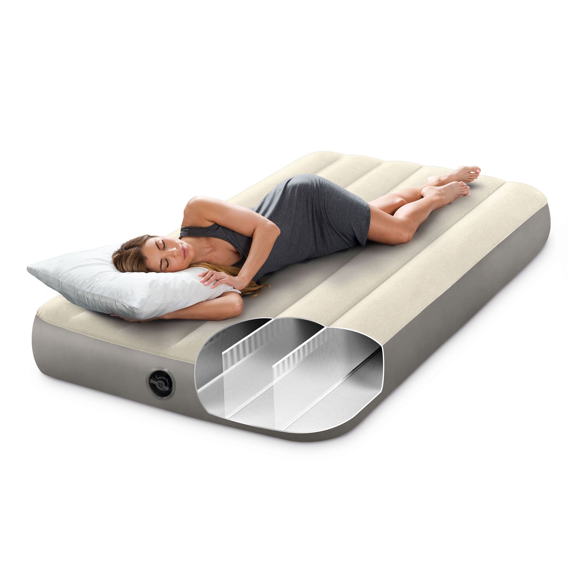 Intex Dura-Beam Standard Series Single Height Inflatable Airbed, Twin (2 Pack) - VMInnovations