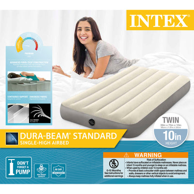 Intex Dura-Beam Standard Series Single Inflatable Air Mattress, Twin (4 Pack)