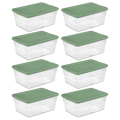 Sterilite 16 Quart Clear Plastic Storage Home Organizer Bins, Set of 2 (4 Pack) - VMInnovations