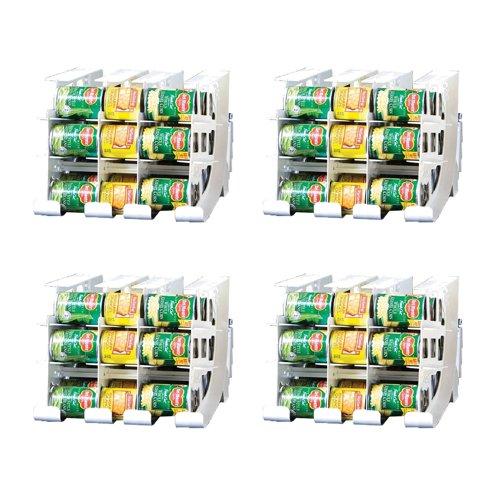 FIFO Countertop Can Tracker Hold Up To 54 Standard Can Sizes, White (4 Pack) - VMInnovations