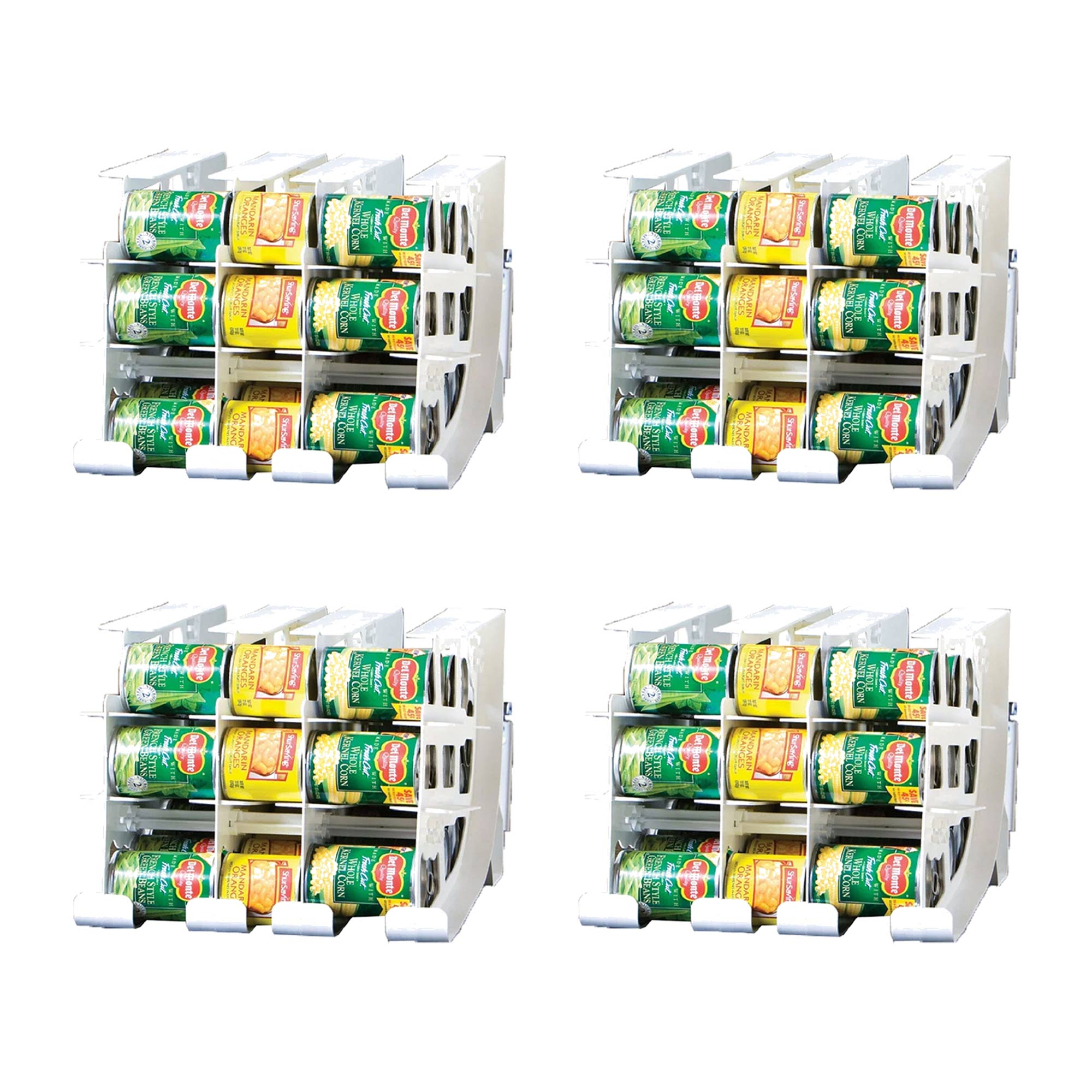 FIFO Countertop Can Tracker Hold Up To 54 Standard Can Sizes, White (4 Pack) - VMInnovations