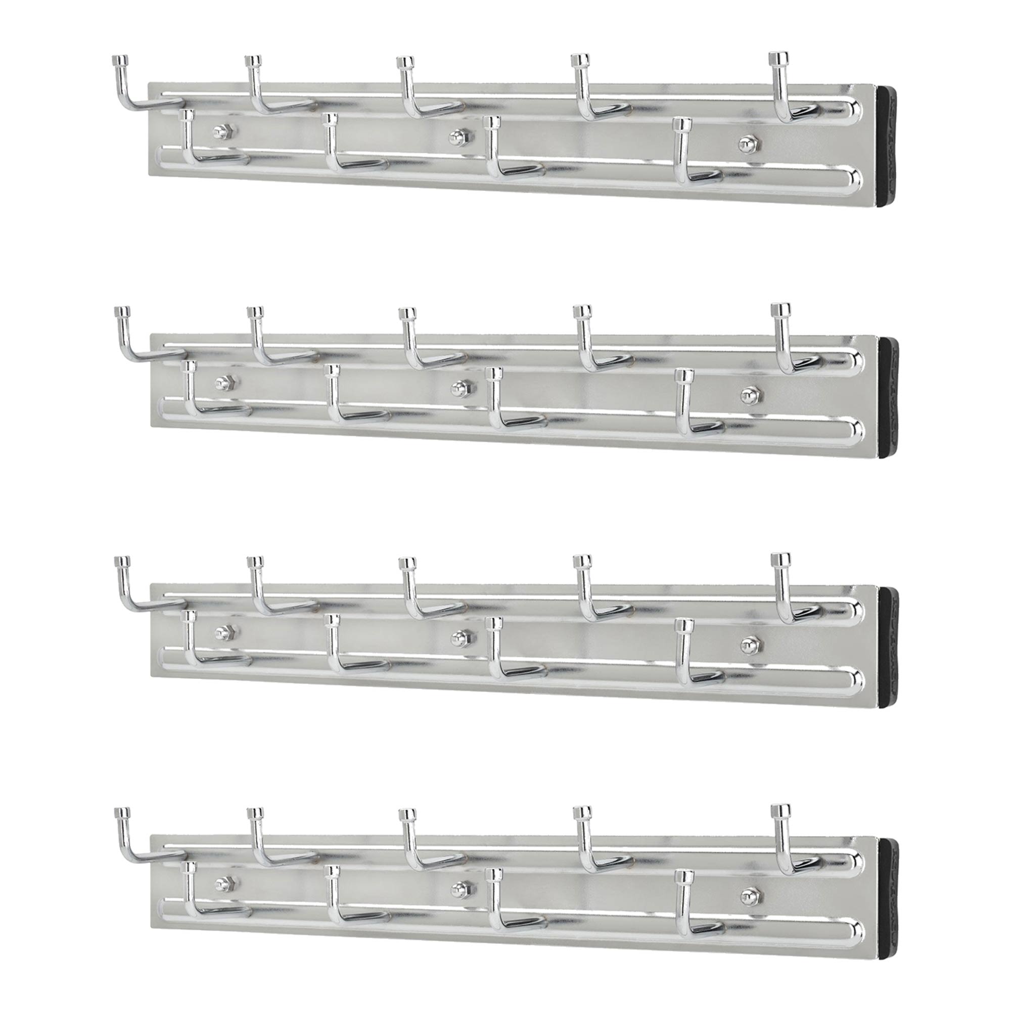 Rev-A-Shelf 14" Pull Out Belt Rack Storage Organizer, Chrome, BRC-14CR (4 Pack)