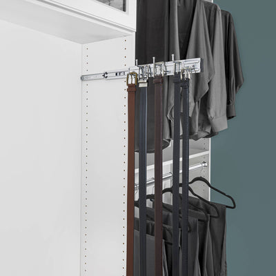 Rev-A-Shelf 14" Pull Out Belt Rack Storage Organizer, Chrome, BRC-14CR (4 Pack)