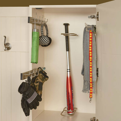 Rev-A-Shelf 14" Pull Out Belt Rack Storage Organizer, Chrome, BRC-14CR (4 Pack)