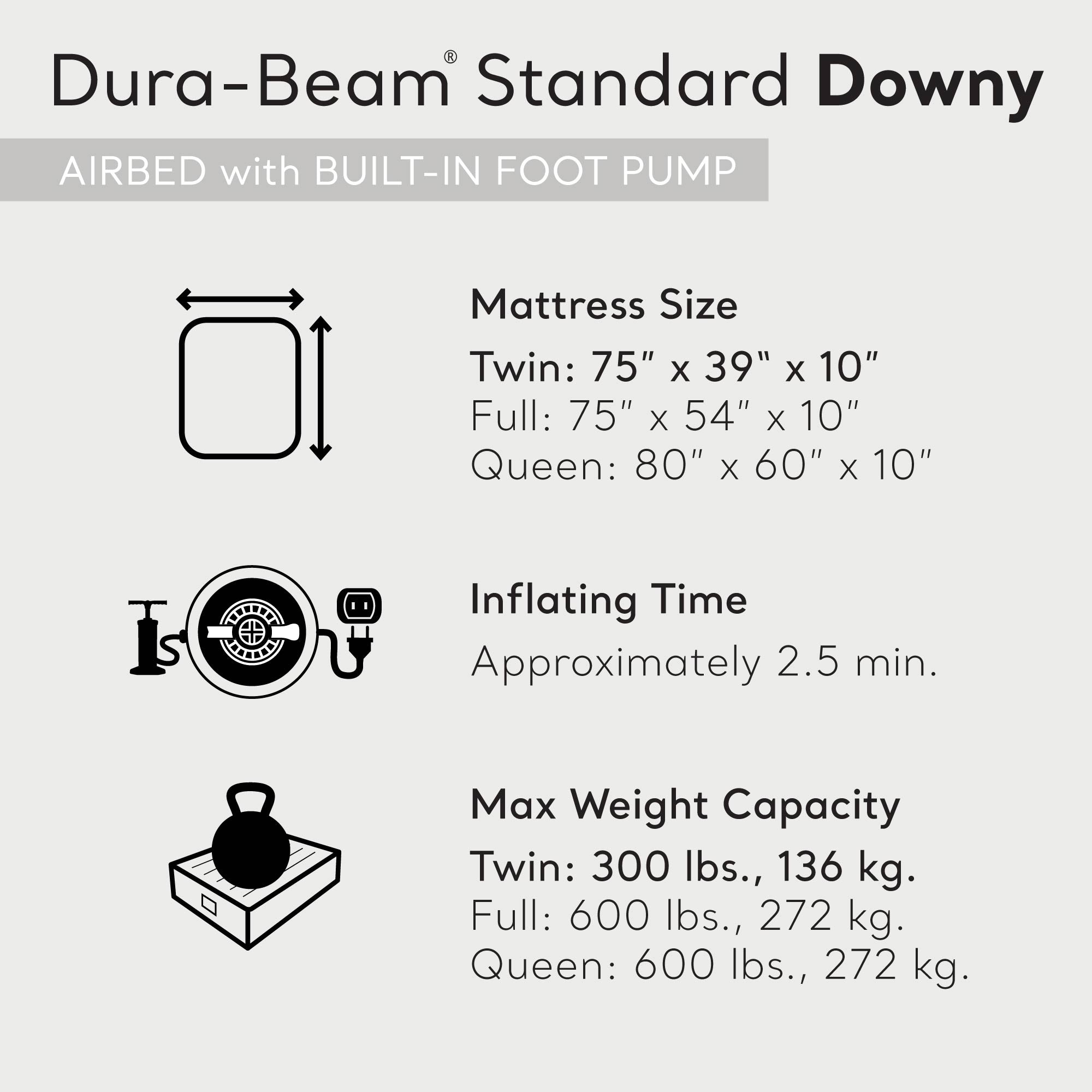 Intex Dura-Beam Standard Downy Airbed w/Built-In Foot Pump, Twin Size (4 Pack) - VMInnovations