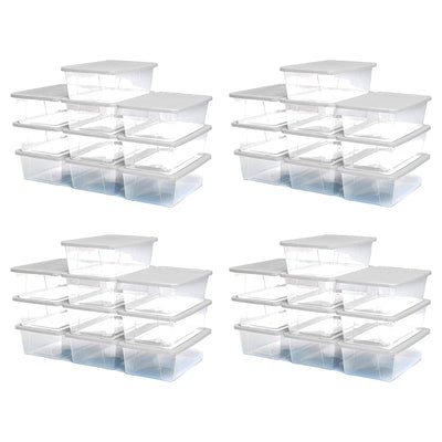 Homz 6 Qt Multipurpose Plastic Storage Containers with Latching Lid, (40 Pack)