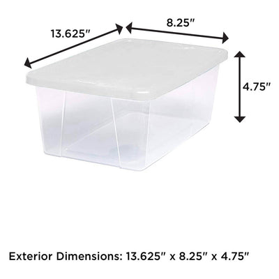 Homz 6 Qt Multipurpose Plastic Storage Containers with Latching Lid, (40 Pack)
