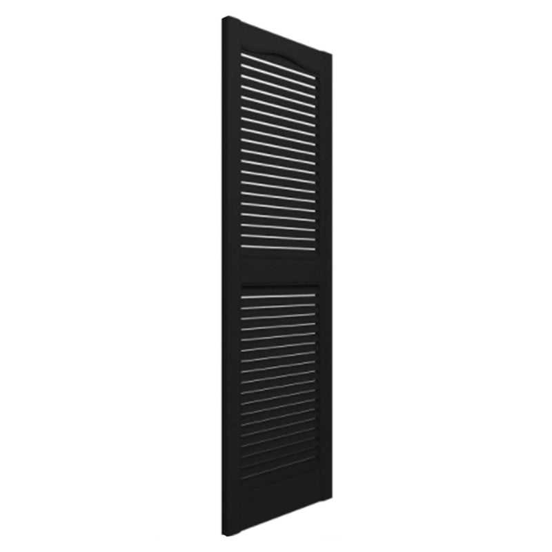 Plastic Development Group 14x55 Inch Exterior Louvered Shutters, Black (4 Pack)