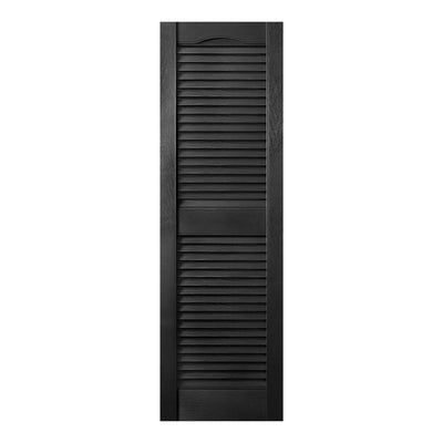 Plastic Development Group 14x55 Inch Exterior Louvered Shutters, Black (4 Pack) - VMInnovations