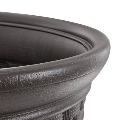 Suncast Sonora 22" Wicker Decorative Garden Flower Planter, Dark Brown (4 Pack) - VMInnovations