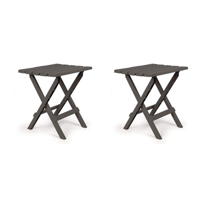 Camco Large Adirondack Portable and Folding Furniture Table, Charcoal (2 Pack) - VMInnovations