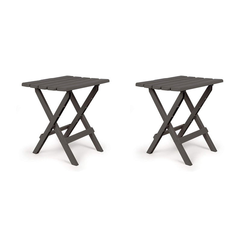 Camco Large Adirondack Portable and Folding Furniture Table, Charcoal (2 Pack)