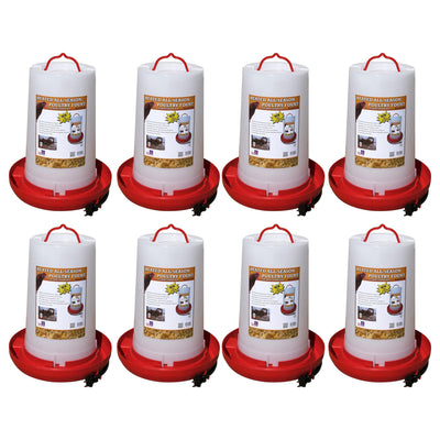 Farm Innovators 3 Gallon Heated Plastic Poultry Water Fountain, Red (8 Pack)