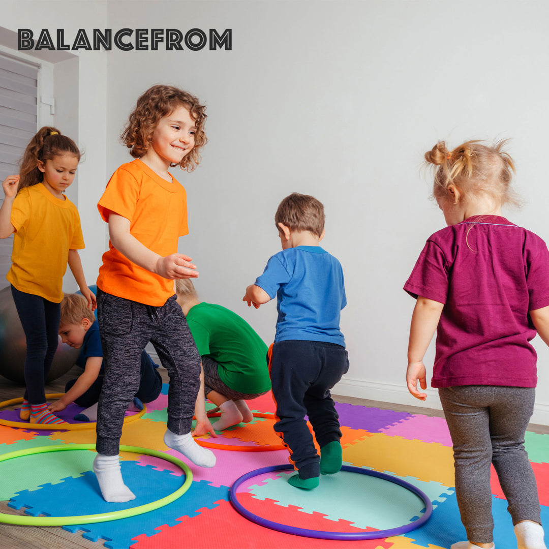 BalanceFrom 9 Color Extra Thick Interlocking Foam Exercise Play Mats (2 Pack)