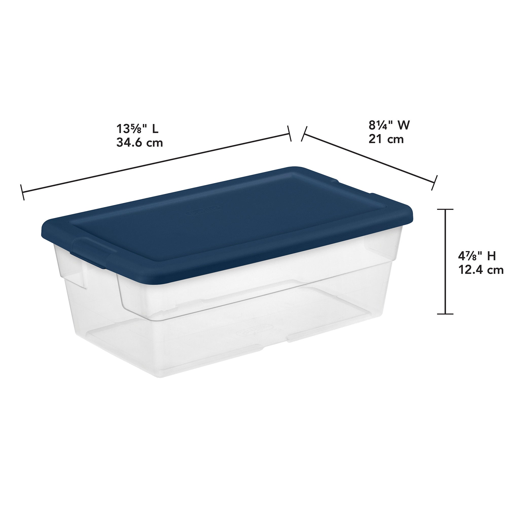Sterilite Stackable 6 Qt Storage Box Container with Lid, Marine Blue (10 Pack) - VMInnovations