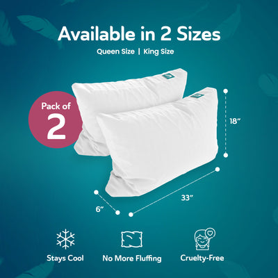 Sleepgram Bed Support King Size Sleeping Soft Pillow with Cover, White (4 Pack)