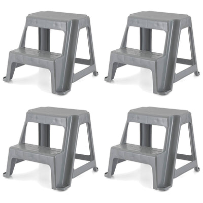 Gracious Living 16" Plastic 2 Step Portable Garage Home & Kitchen Stool (4 Pack) - VMInnovations