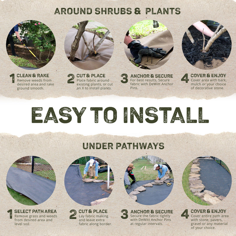 DeWitt 3 x 300 Ft Natural Biodegradable Paper Mulch Garden Weed Barrier (2 Pack)